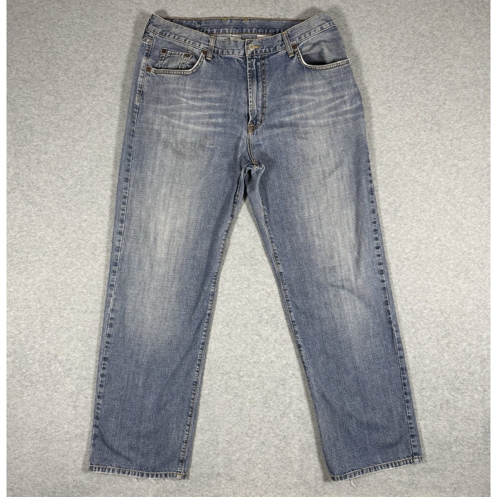 Y2K Lucky Brand Brander Jeans Men's 36 Blue Straight Leg Distressed Made in USA